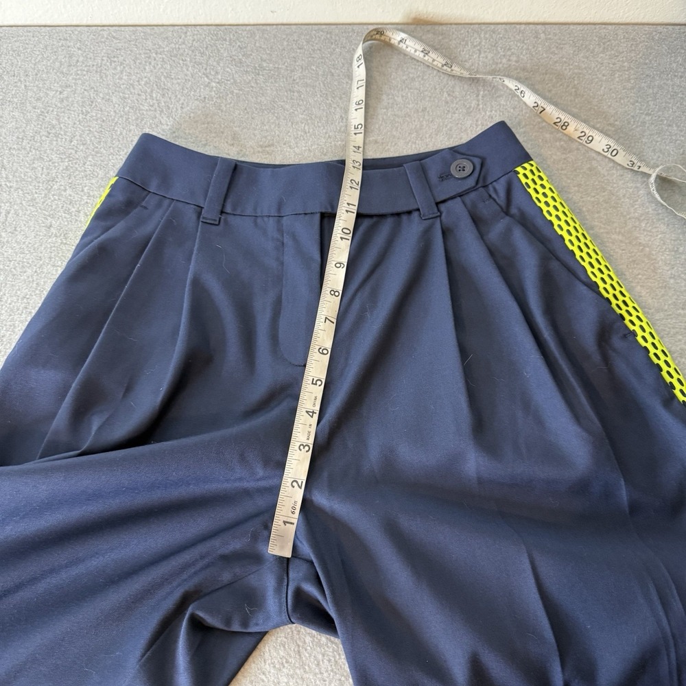 New Wildfang The Empower Colorblock Wide Leg Trouser Pants Blue Green Women's 2 - Picture 11 of 13